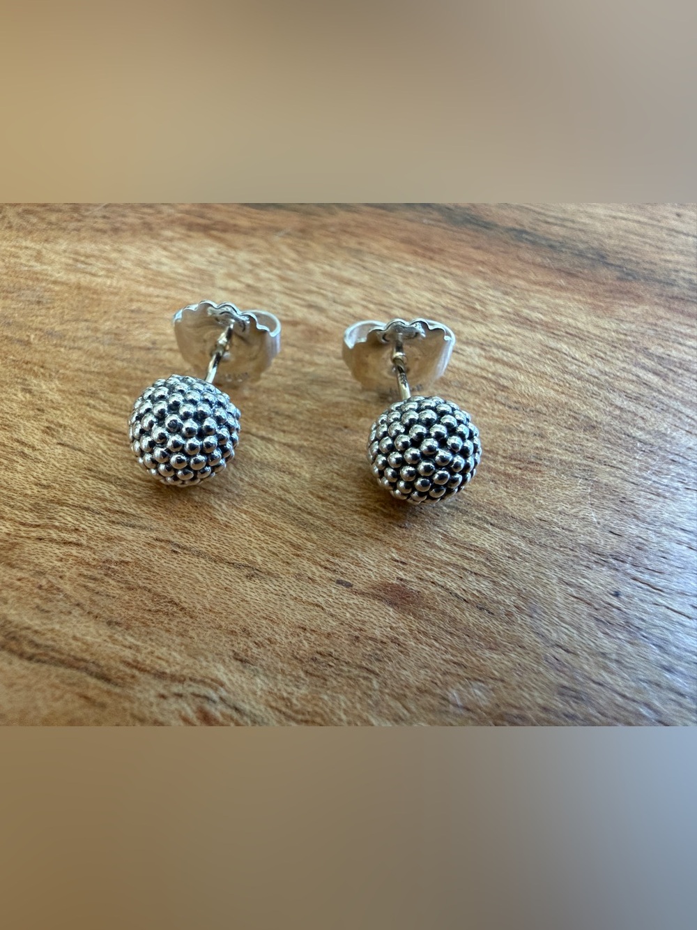 Lagos Caviar Sterling Silver 14K Posts Stud Earrings - Picture 5 of 13